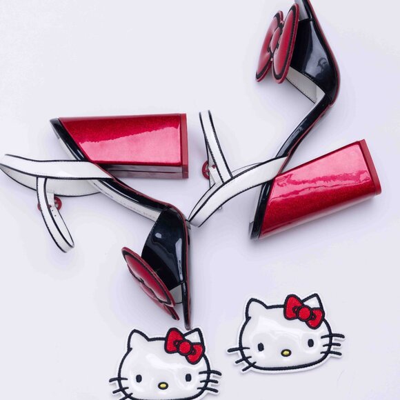 RARE! Asos x Hello Kitty Glitter Heels with Interchangeable Bows - Picture 5 of 6